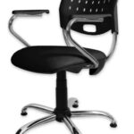 SILLA DE CORTE ALESSANDRIA NEGRO PATAS DE CROMO