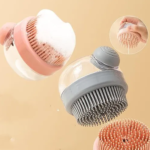 CEPILLO MASAJEADOR SILICONA TRANSPARENTE C/ DISPENSER