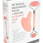 DUGA RODILLO MASAJEADOR FACIAL + GUA SHA DE CUARZO ROSA